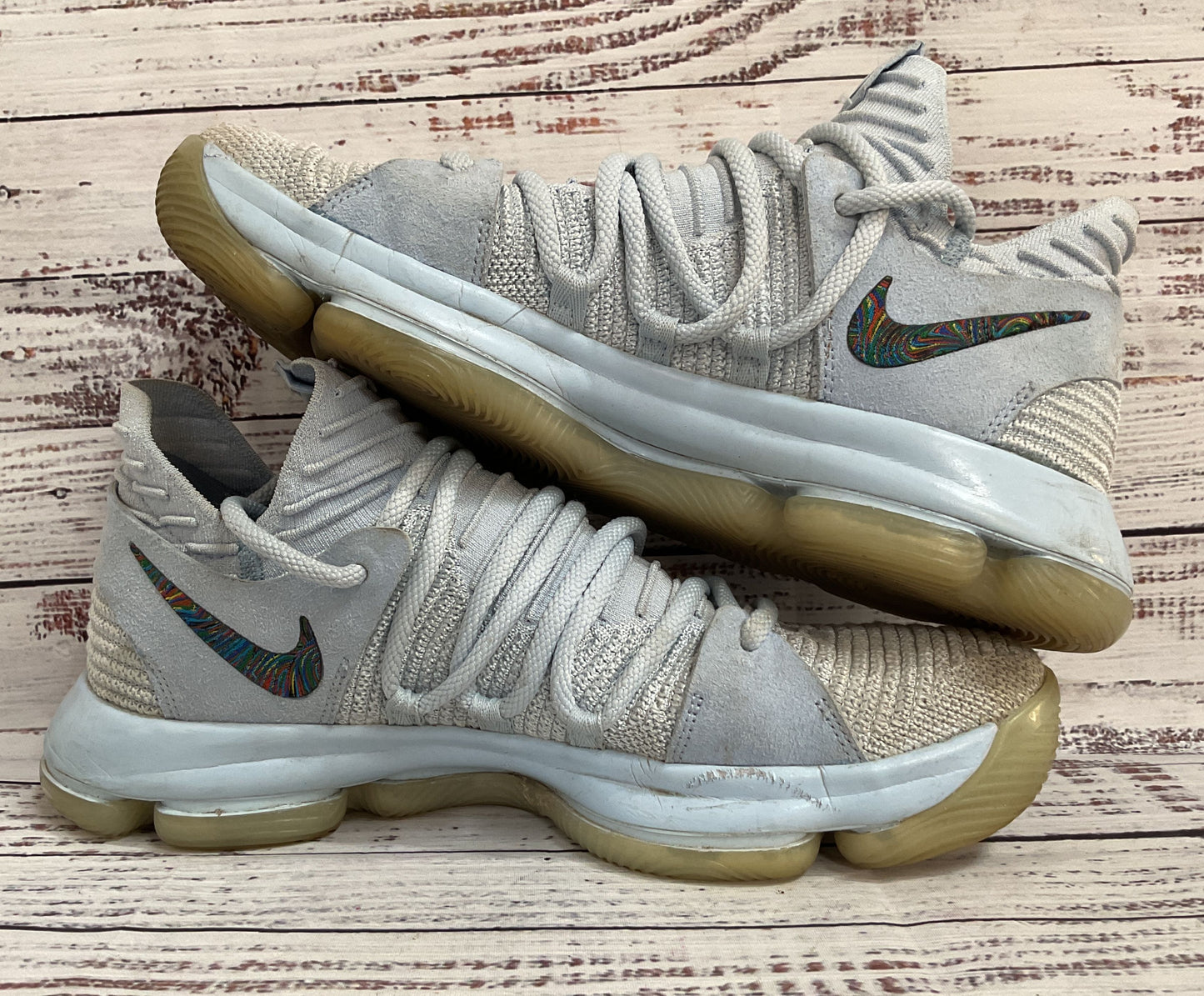 Nike KD 10 Anniversary Men's Light Blue Mid Top Sneakers Size 9.5 897817-900