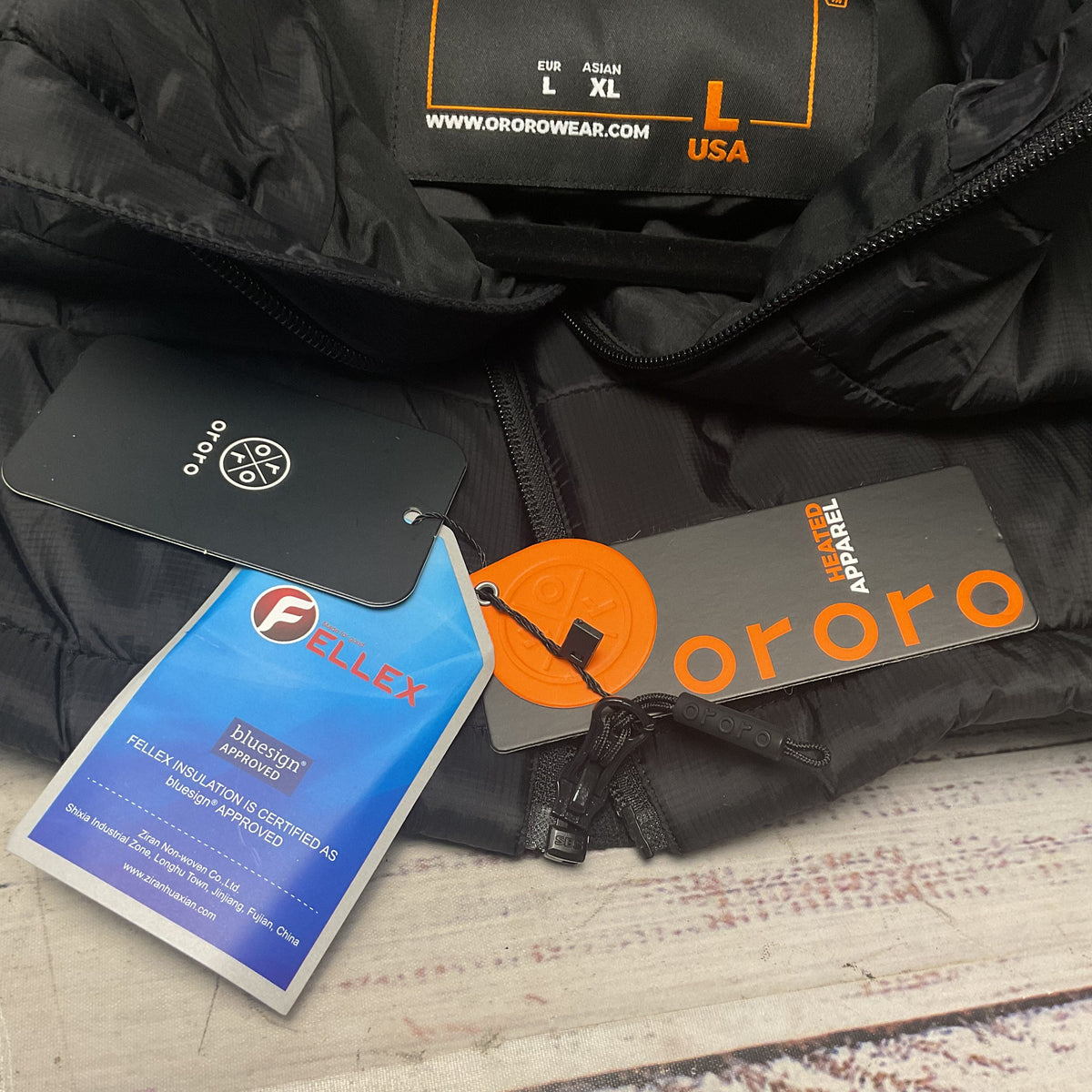 Ororo Heated Black Puffer Battery Not Included Vest - Size L New
