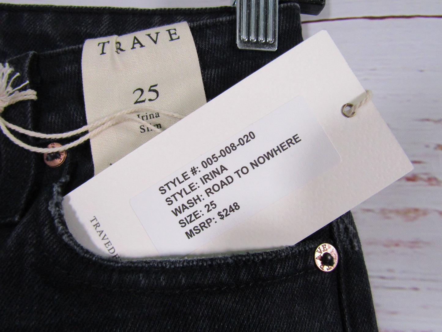 Trave Irina Women's Road to Nowhere Black Distressed Denim Jeans Size 25