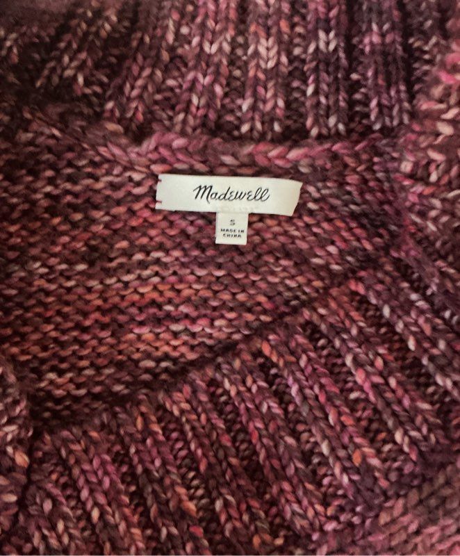 Women's Madewell Oversized Pink/Purple Sweater Size S