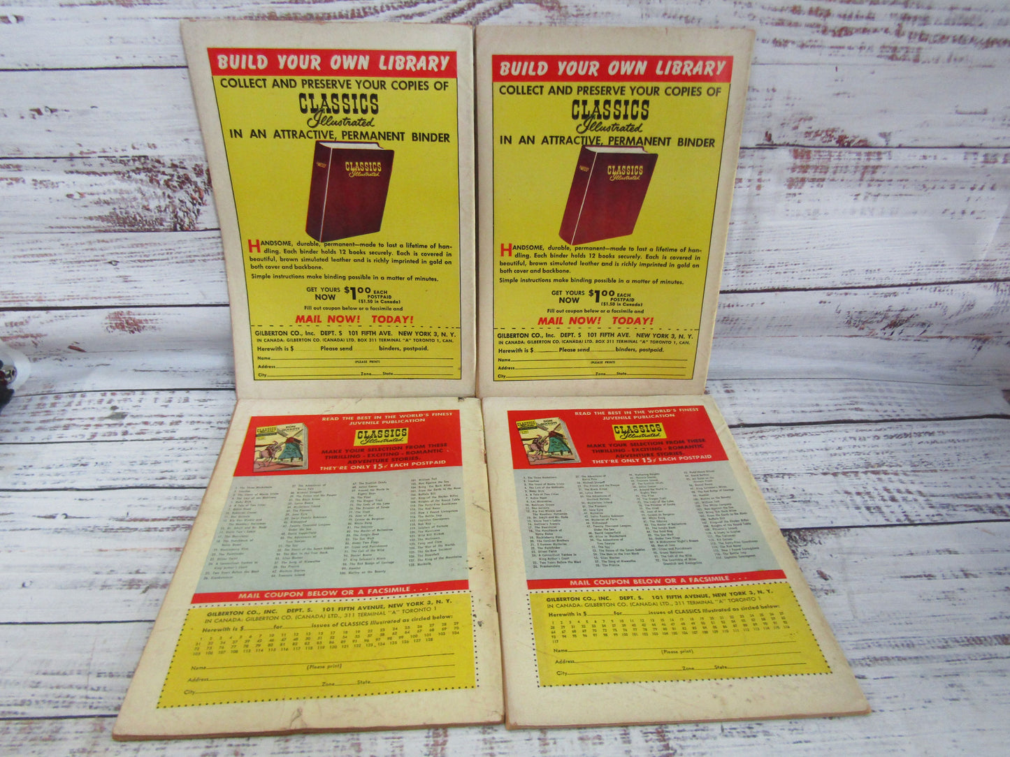 Vintage Classic Illustrated Set of 4 Comic Books