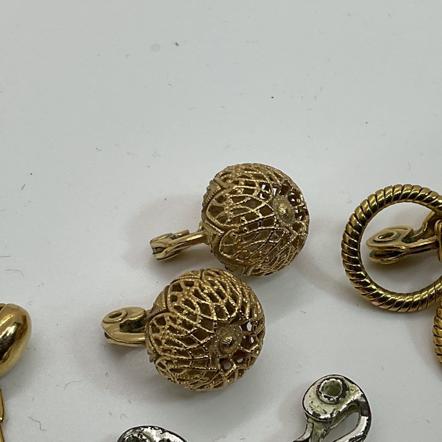 6 Pairs of MONET 1 Silver Tone and 5 Gold Tone Earrings