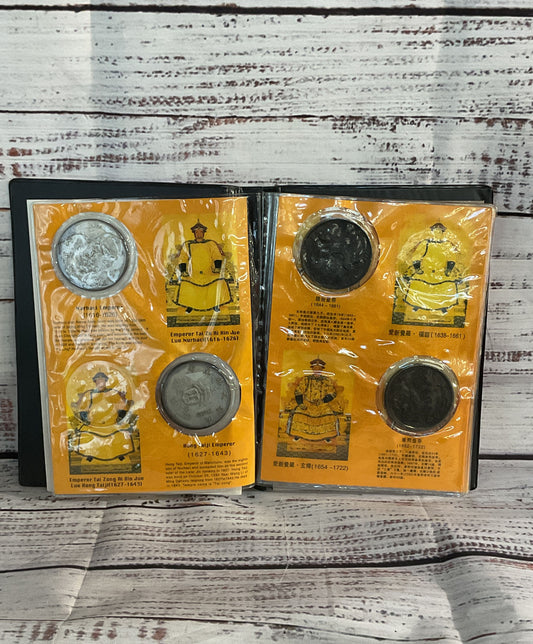Twelve Emperors of Qing Dynasty Silver Dollar Pamphlet Collection