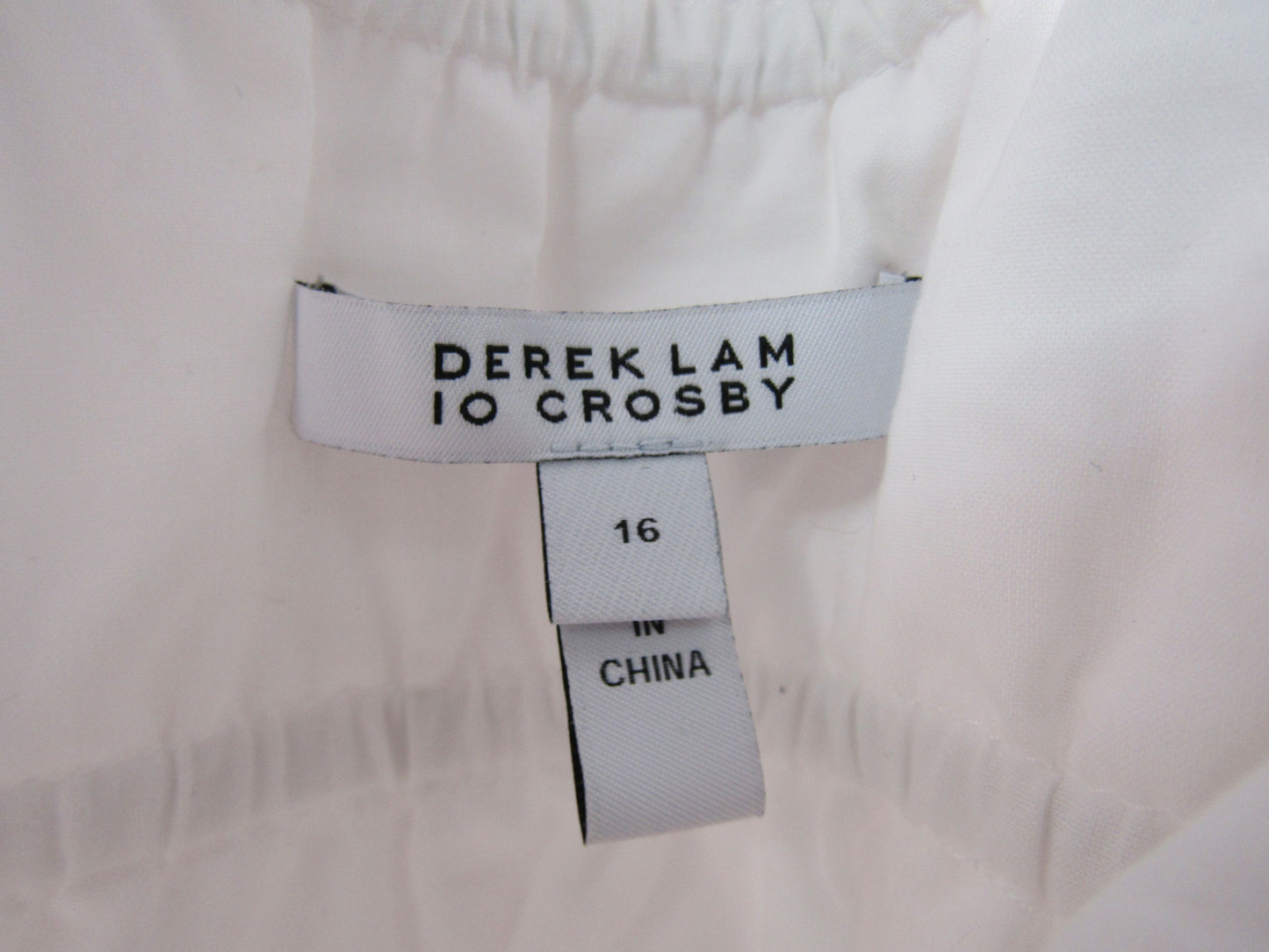 Derek Lam 10 Elora Women's White Puff Sleeve Smocked Blouse Size 16