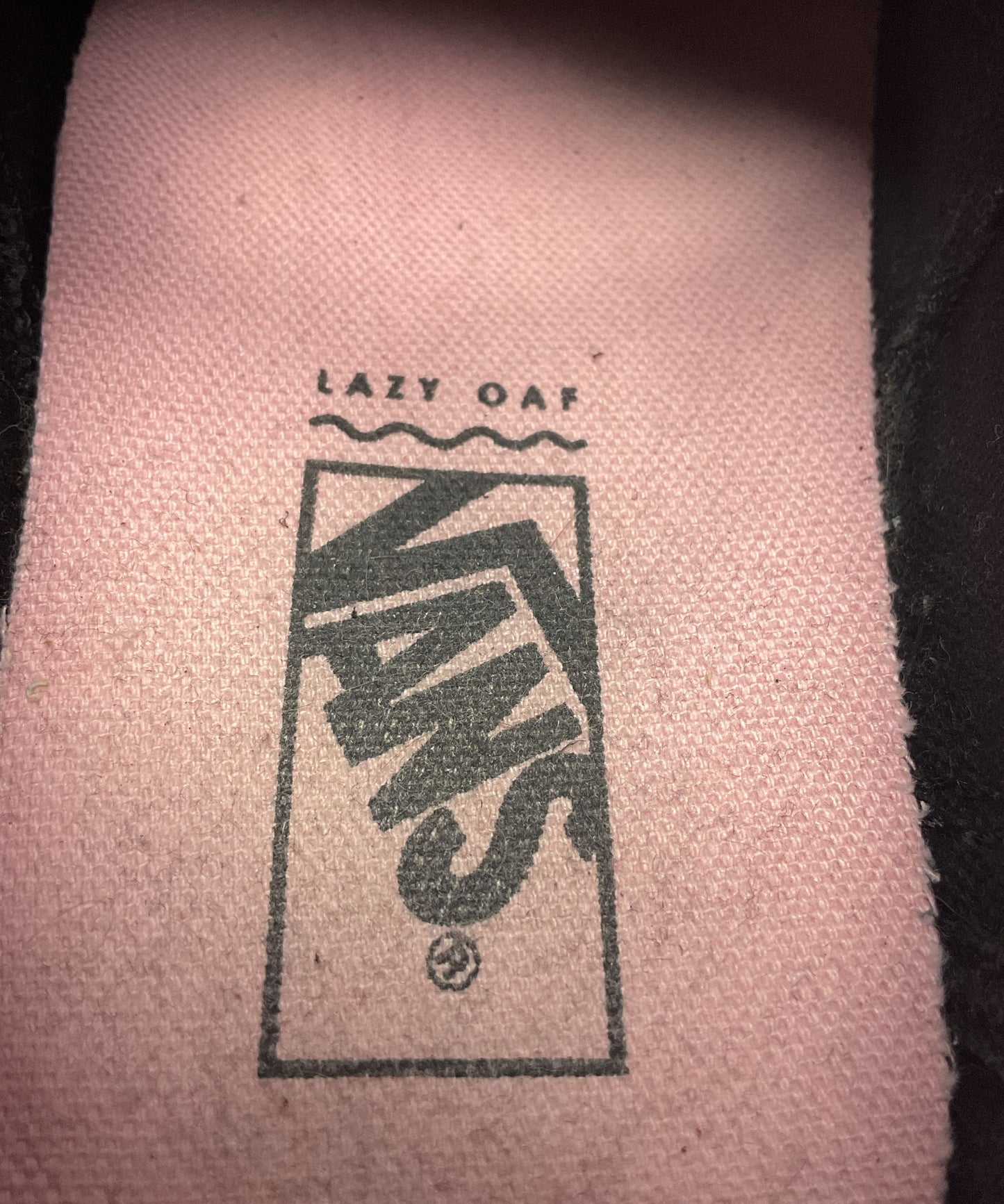 Vans x Lazy Oaf Black Pink Suede Sneaker Casual Shoe Size 6W 7.5M
