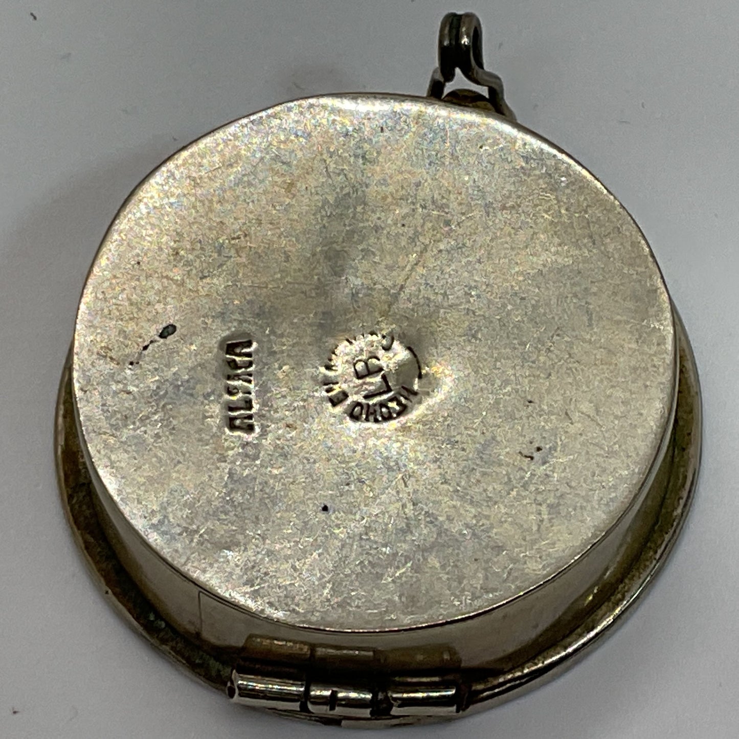 VTG. ALPACA Mexico Abalone Inlay Pill Box- 1.75"