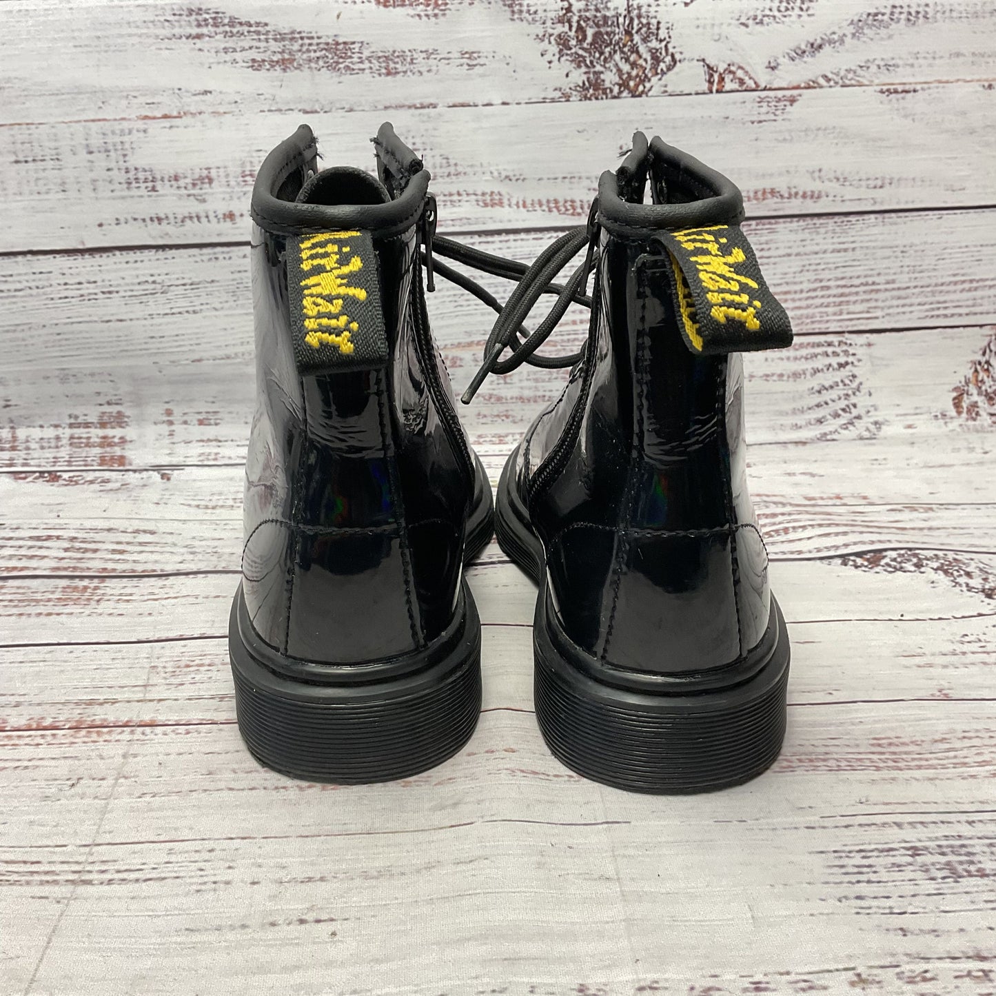 Dr. Doc Marten Black Rainbow Patent Leather 1460 Combat Boot Women Size 5