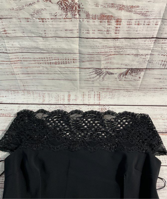 Rickie Freeman Teri Jon Women's Top Lace Formal Black Dress Size 12