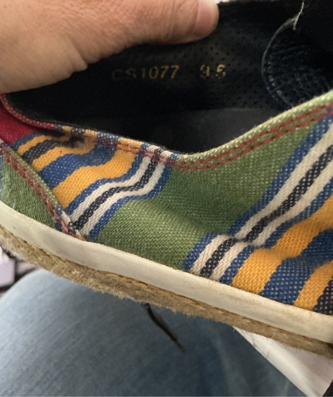 Men's Dolce&Gabbana Striped Canvas Espadrille Sneakers Multicolor Sz 9.5 AS IS