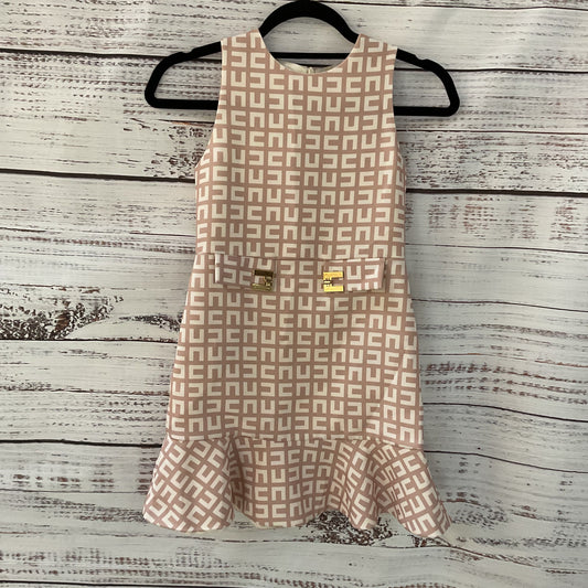Elisabetta Franchi My Little Girl Beige Pink Logo Design Dress - Size Girls 12?