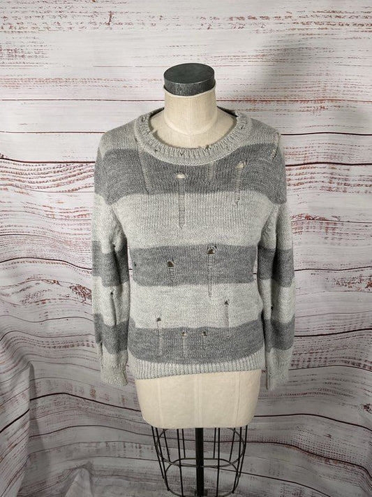 IRO Jeans Women's Stys Distressed Wool Striped Pullover Sweater Size S