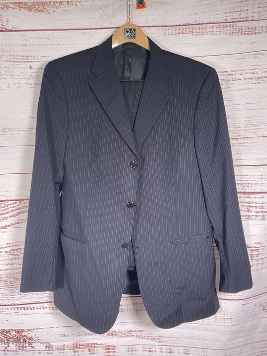 Valentino Gray Striped Three Button Two Piece Suit - Size 46R 40R