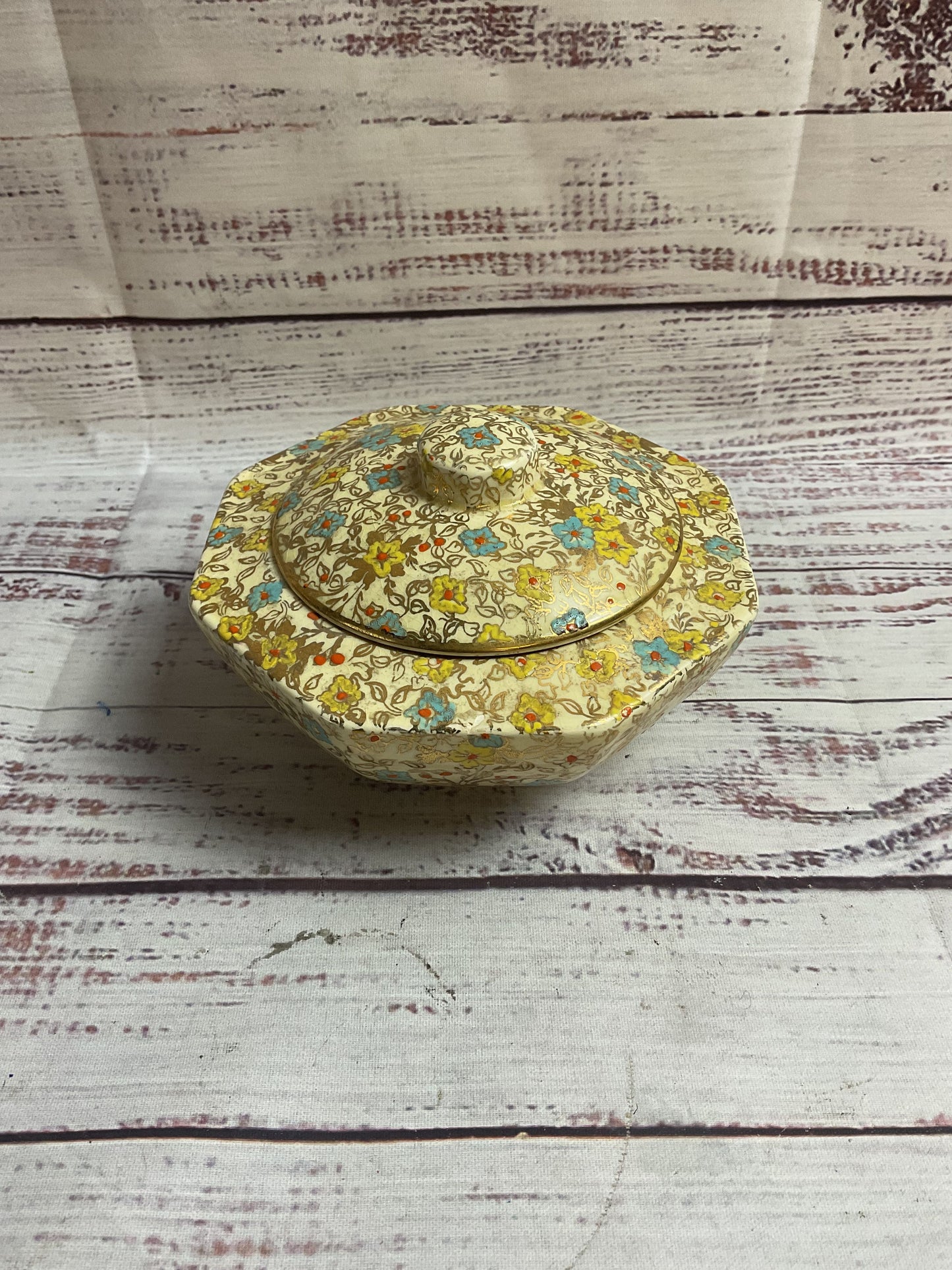 Vintage Royal Winton Grimwades Floral Sugar Bowl With Lid