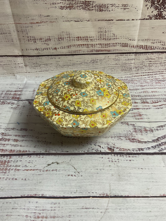 Vintage Royal Winton Grimwades Floral Sugar Bowl With Lid