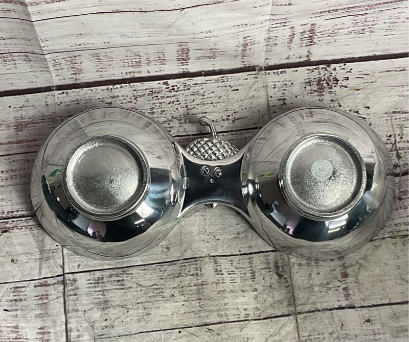 Mariposa Brillante Acorn Double-Bowl Serving Dish Aluminum