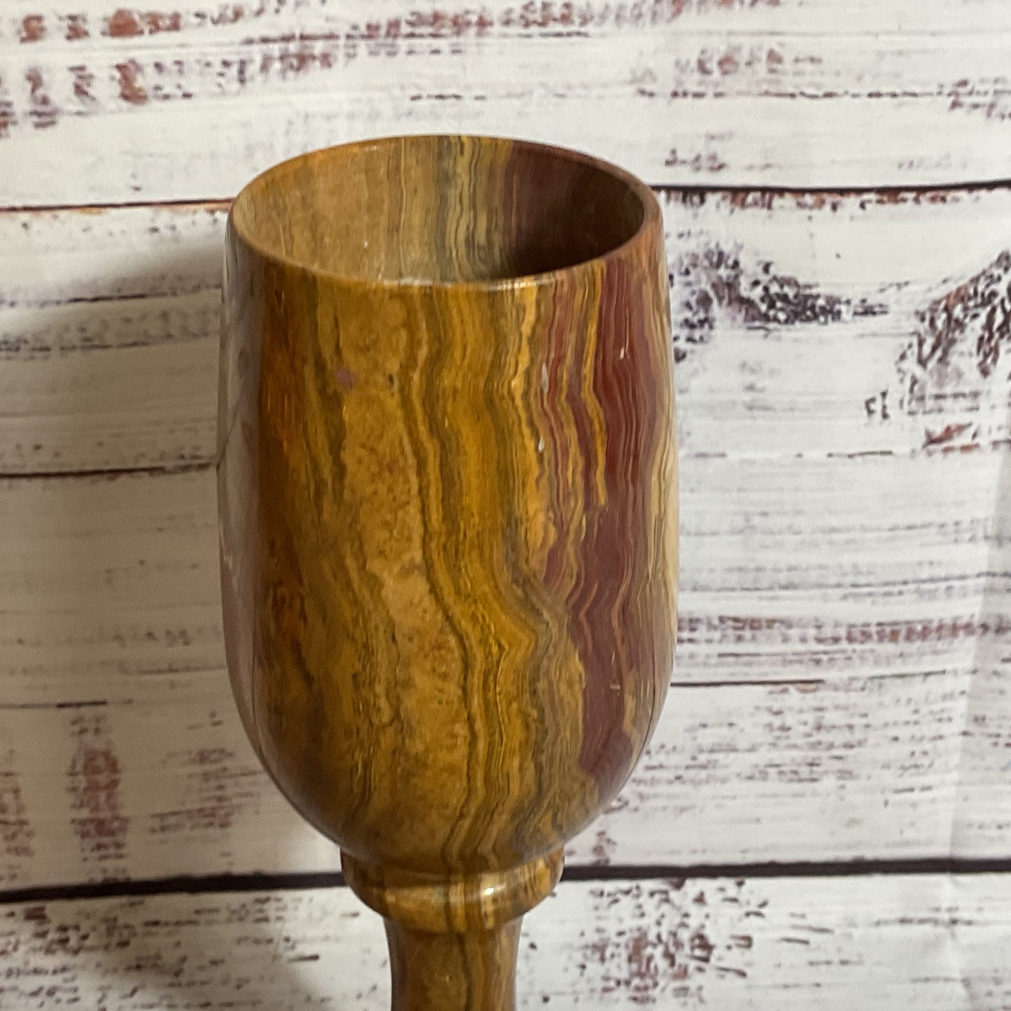 VTG. Marble Onyx 7.75" Stone Goblet