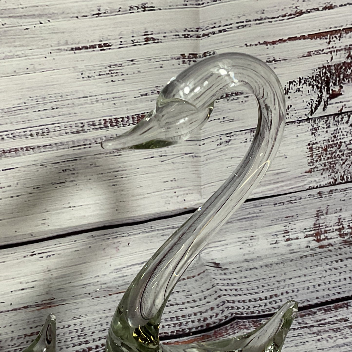 VTG. Murano?? Swan Glass Figurines- 7.5" & 9.25"