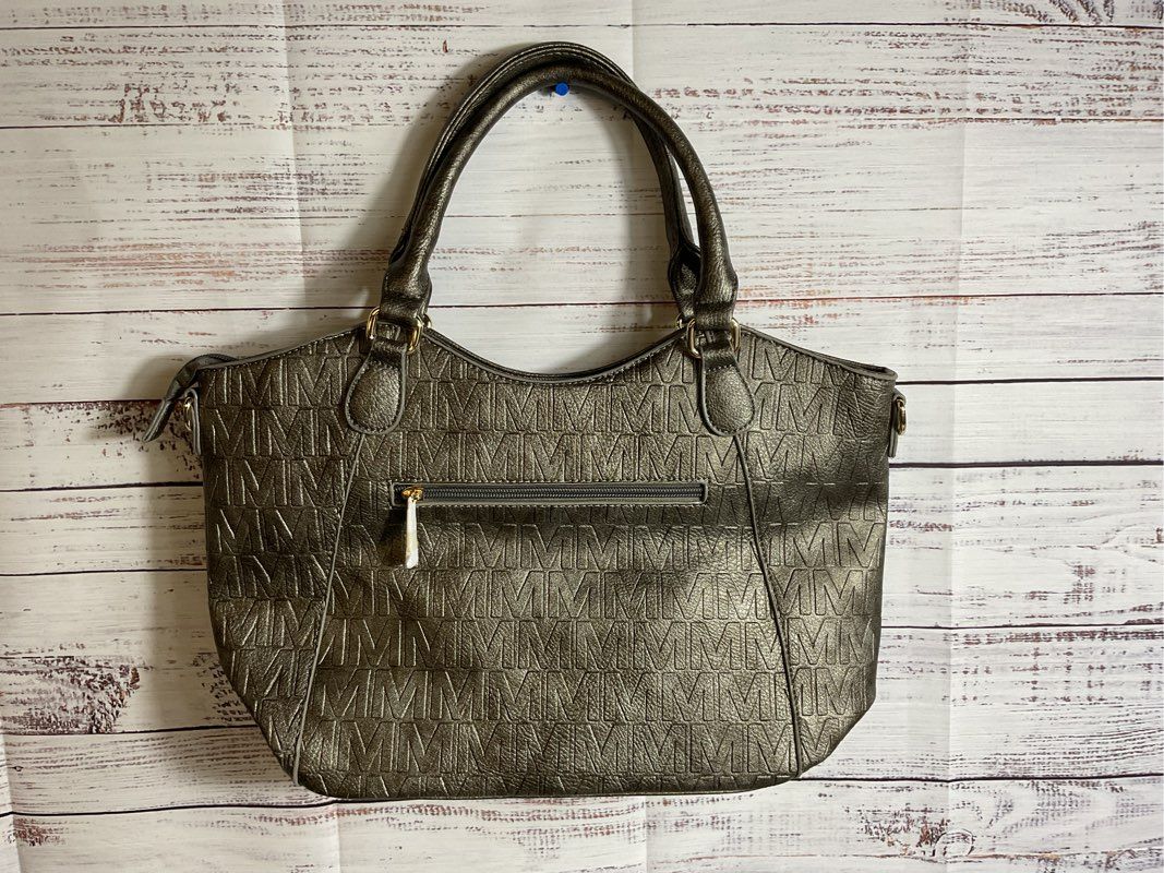 NWT MIA K. COLLECTION Women's Embossed Logo Vegan Leather Shoulder Bag