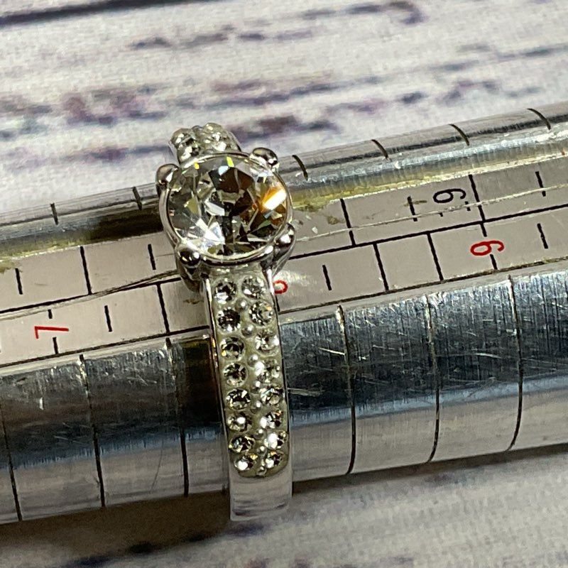 SWAROVSKI Silver Tone Crystal Ring- SZ 8