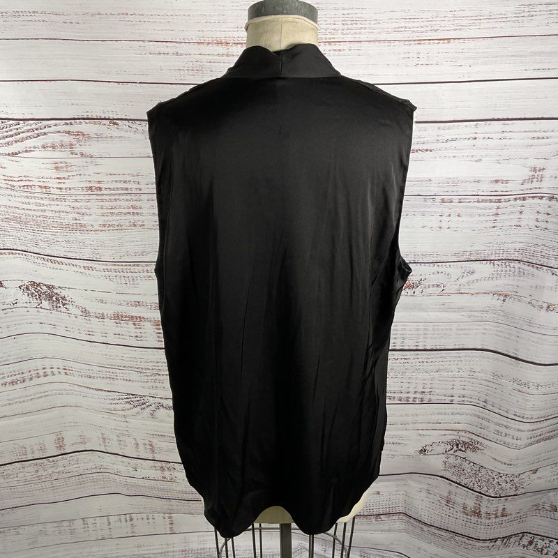 NWT Kobi Halperin Black Silk Blend Mila Sleeveless Blouse Size XXL MSRP $248