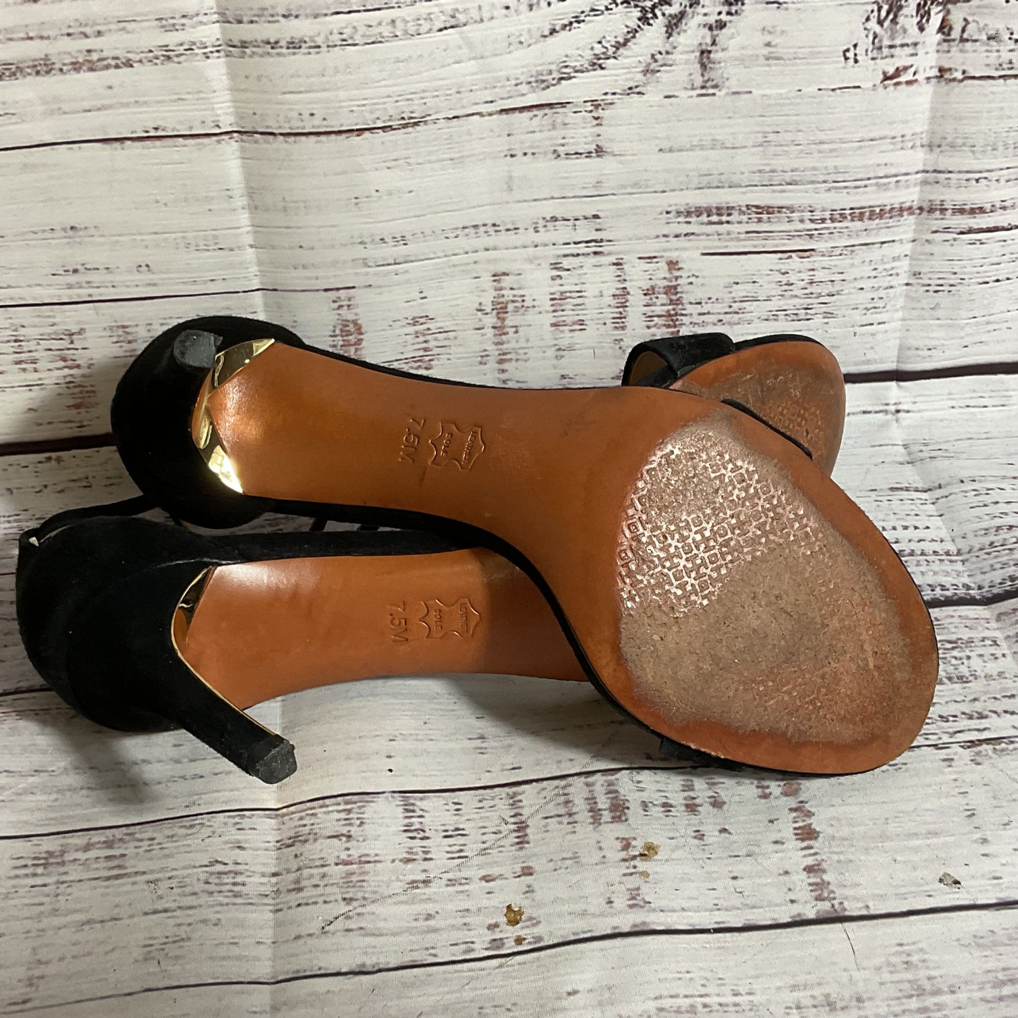TORY BURCH Women's Black Ankle Strap Heels Shoes- SZ 7.5