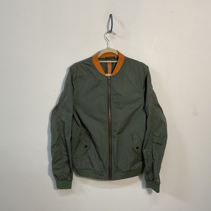 Scotch & Soda Green Lightweight Summer Bomber Jacket - Size M