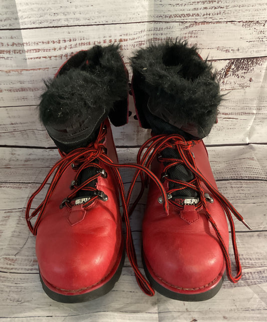 Psyberia Leather Waterproof Winter Boots Red 7