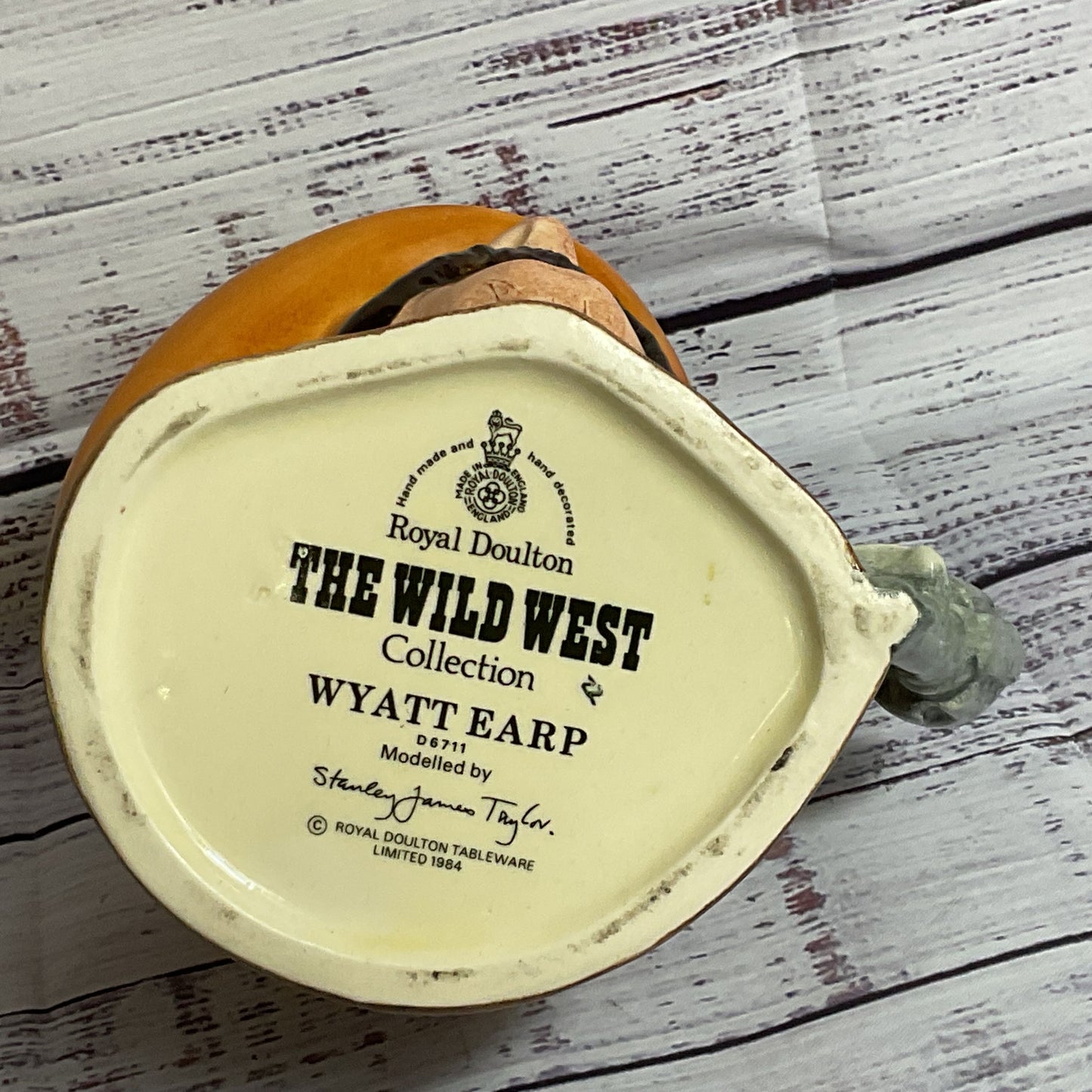 VTG. 1984 ROYAL DOULTON The Wild West Wyatt Earp Mug- 6"