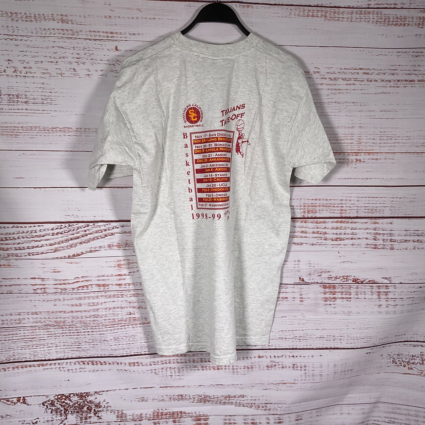 Vintage USC Trojans 1998-1999 Season Basketball Team Signed T-Shirt