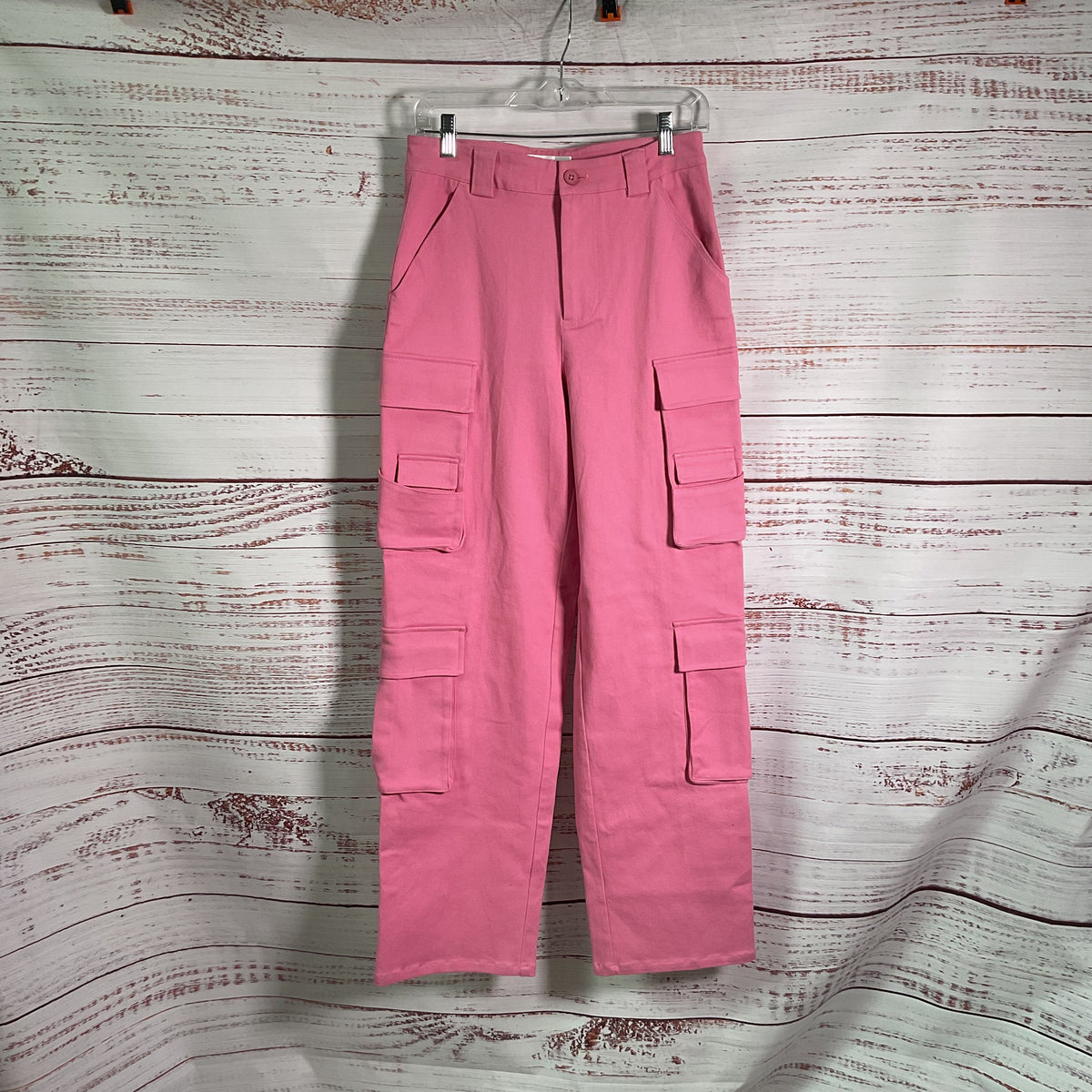 Guizio Pink Many Pocket Cotton Cargo Pants - Size S