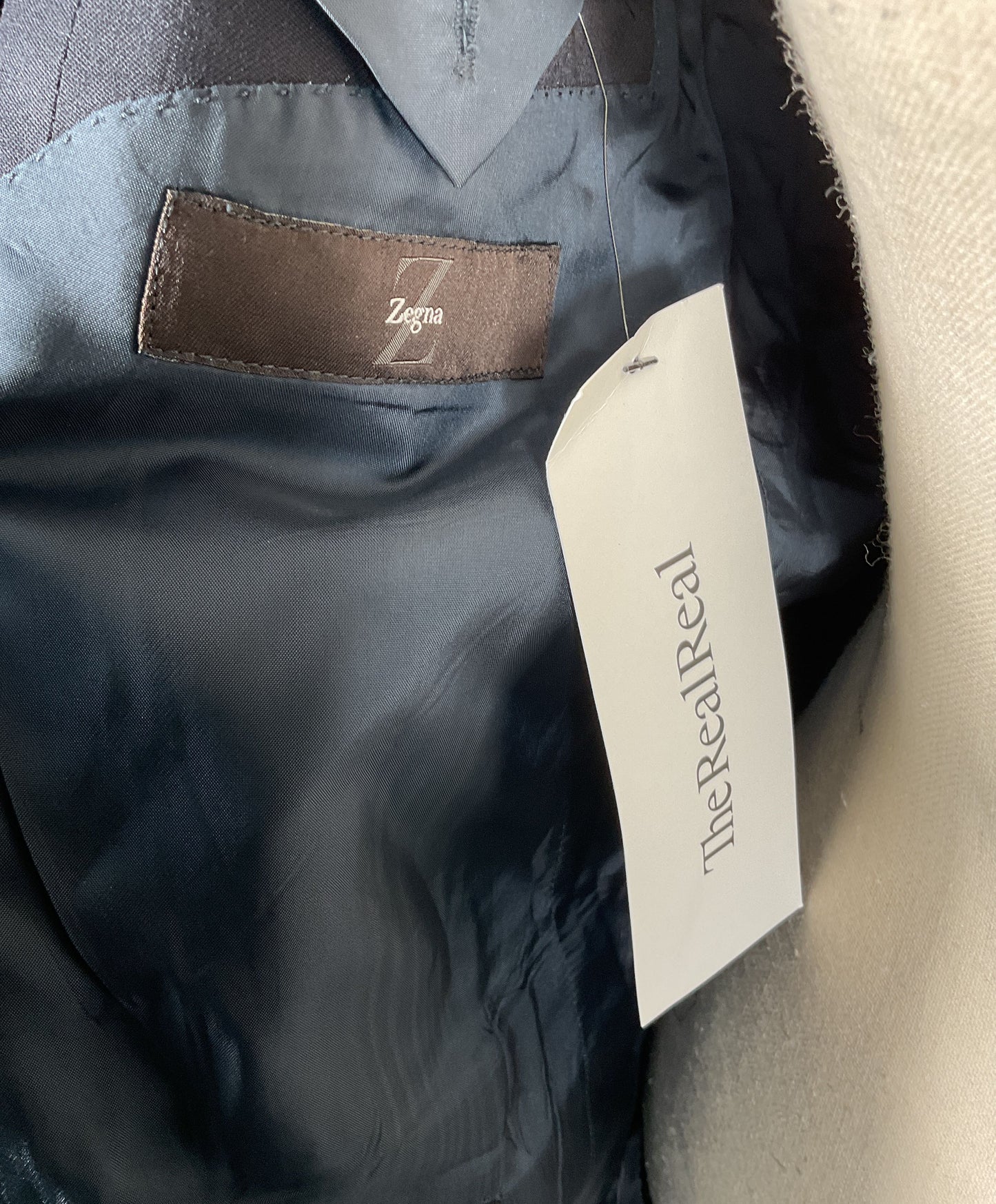 Zegna Navy Blue Jacket 100% Wool - Size 52R