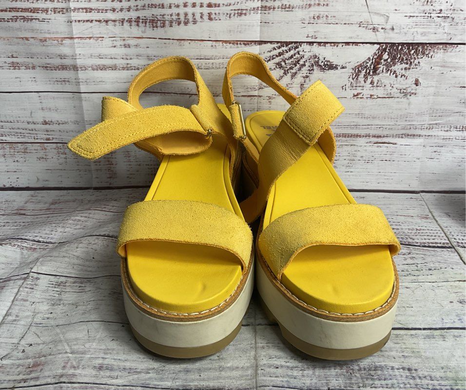 Sorel Joanie IV Y Strap Wedge Sandals Yellow 9