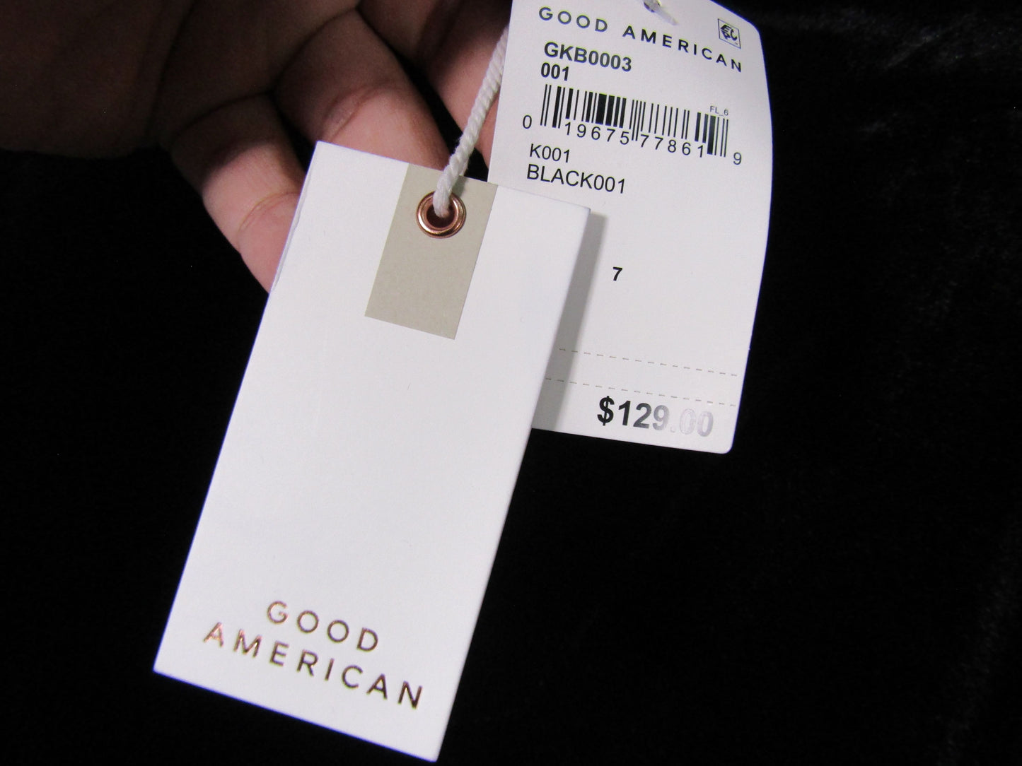 Good American Women's Black Velvet Pants Size 7 GKB0003
