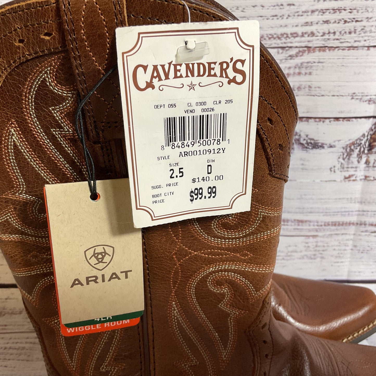 NWD ARIAT Brown Unisex Children's Western Boot- SZ 2.5