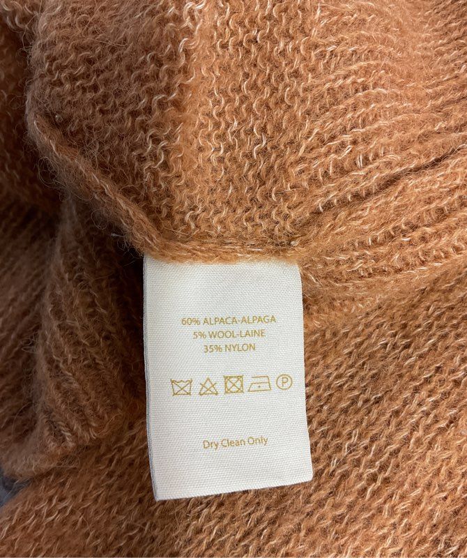 Free People Gossamer Sweater Orange Alpaca Blend Orange Deep V Neck Size XS