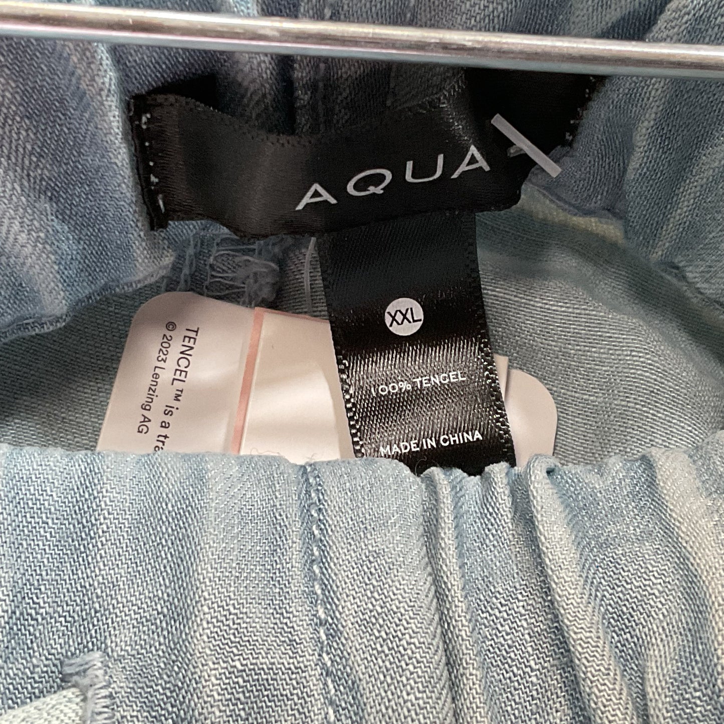 NWT AQUA Women's Light Denim Drawstring Shorts- SZ XXL