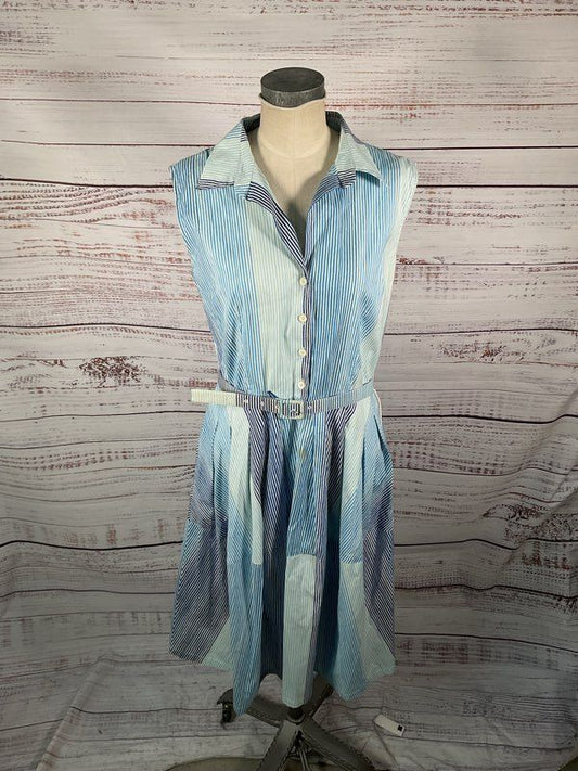Samantha Sung Women's Blue Midi Dress With Bely Size 12 Read Below