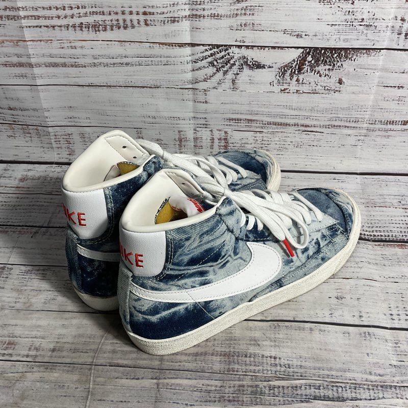 Nike Blazer Mid 77 Acid Wash Blue Denim Sneaker Casual Shoe Men's 8.5