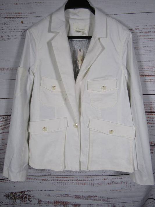 by Anthropologie Neve Women's White Utility Jacket Size 10