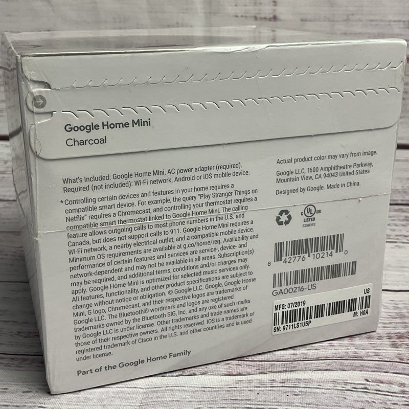 Google Home Mini 1st Gen Charcoal GA00216 Bluetooth Smart Speaker
