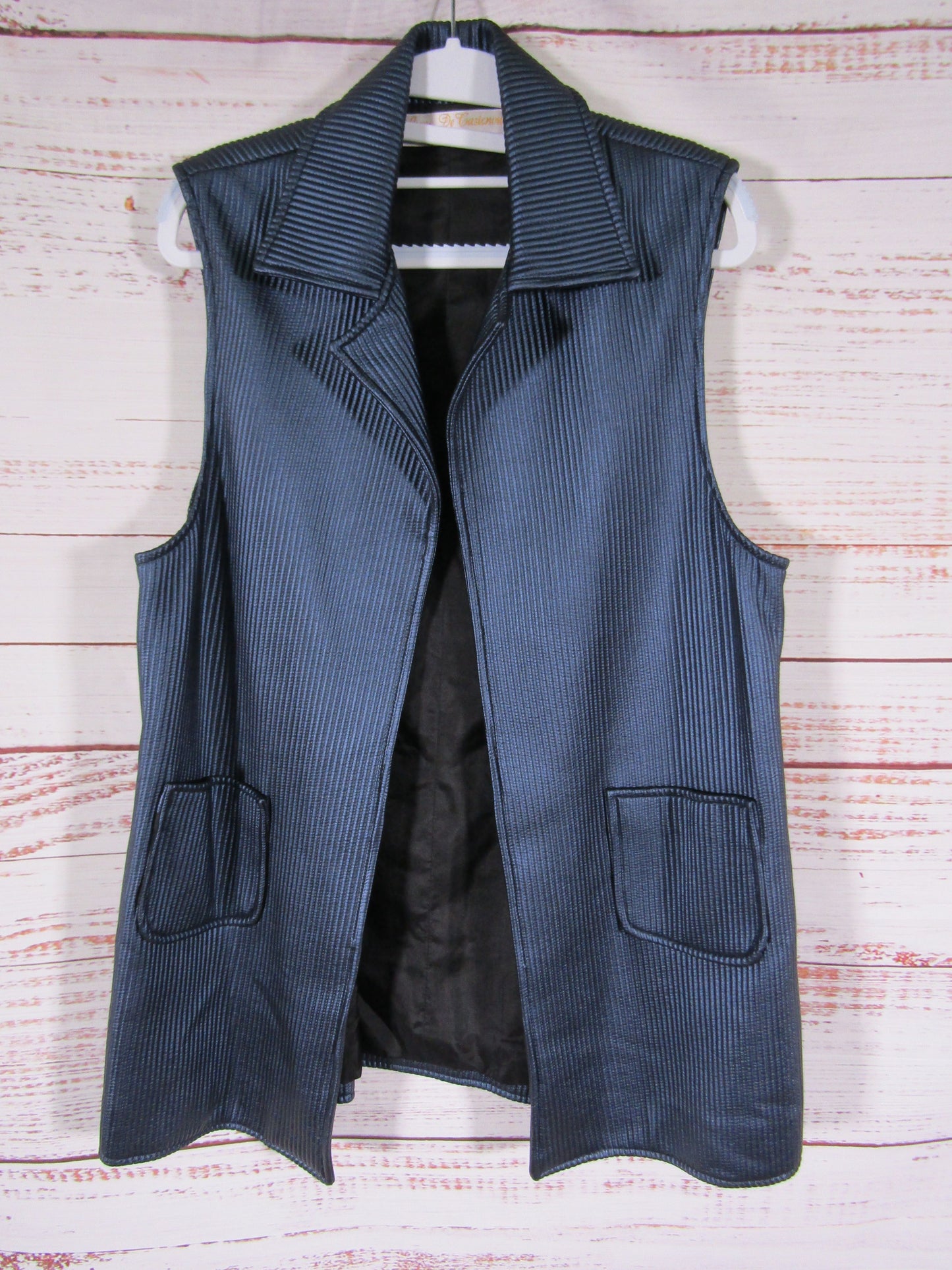 Lucy De Castenou Women's Blue Vest Jacket Size 8