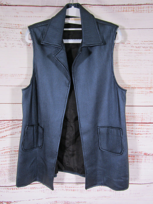 Lucy De Castenou Women's Blue Vest Jacket Size 8