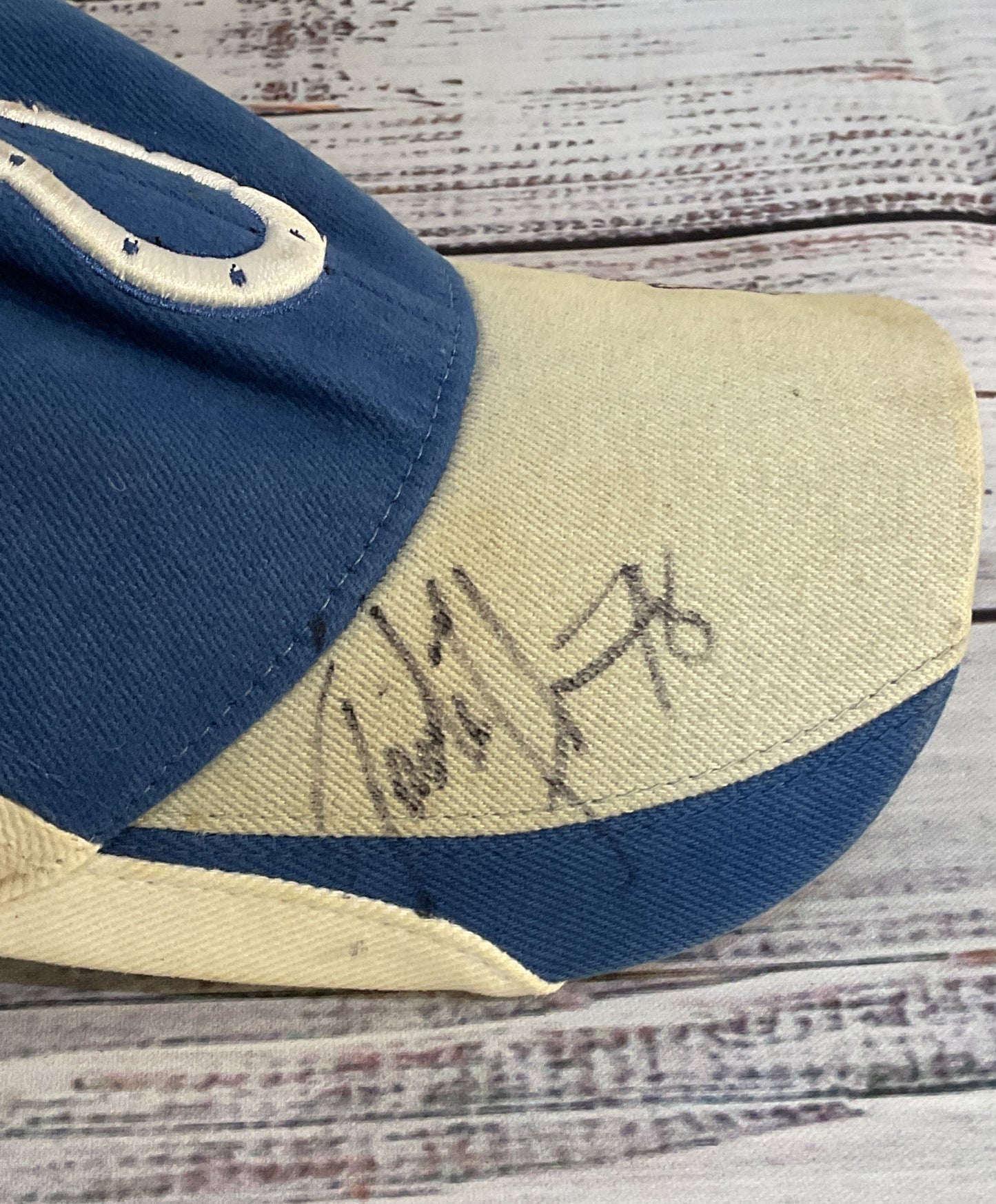 Indianapolis Colts Vintage Tarik Glenn Signed Baseball Cap Youth