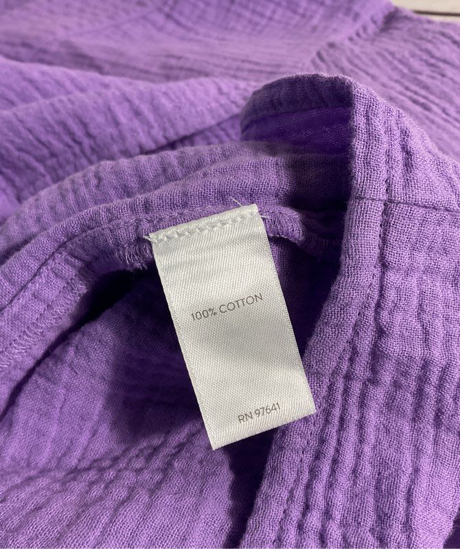 NWT J JILL Women's V-Neck Long Sleeve Purple Blouse Size LP