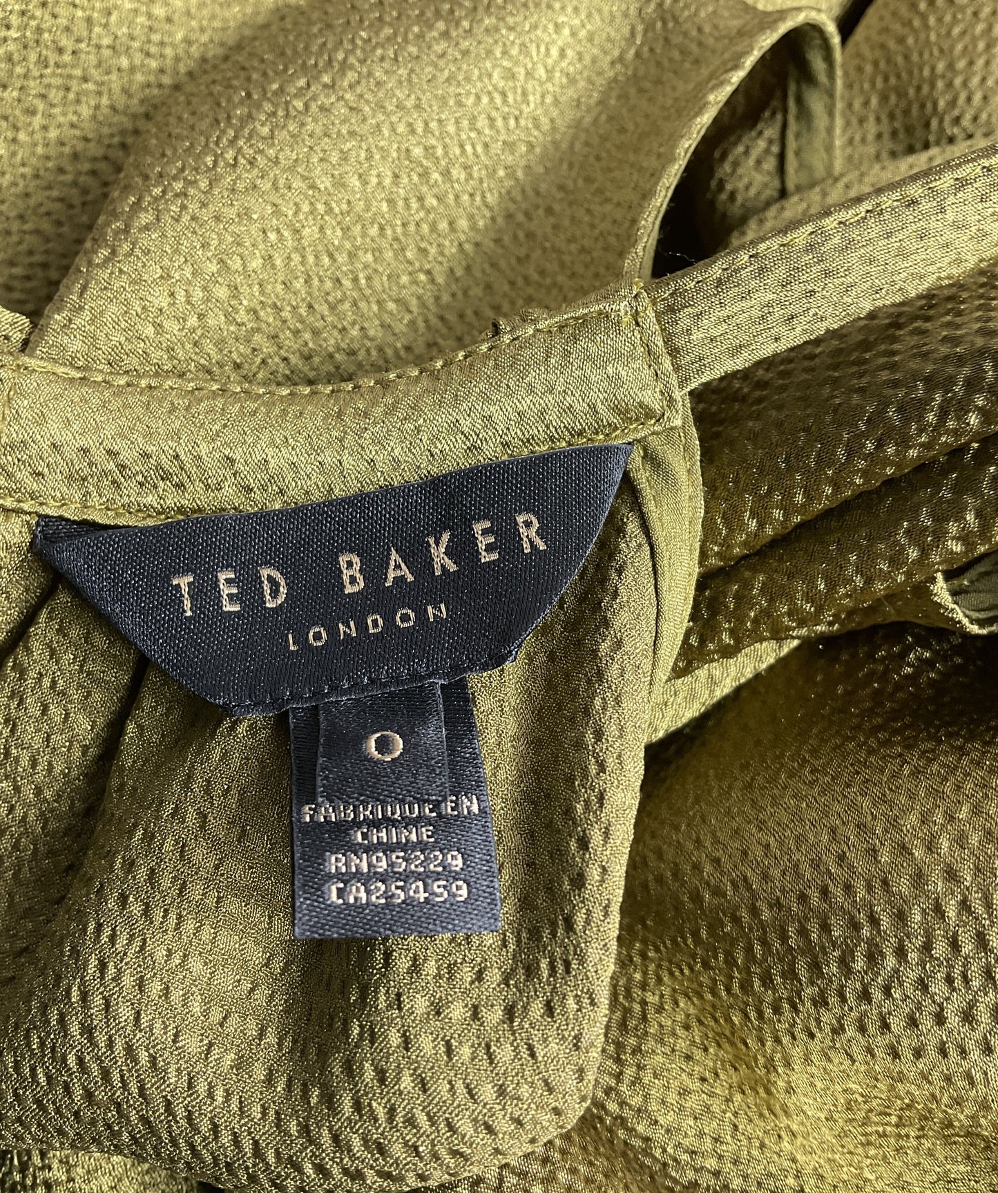 Ted Baker London Roxieyy Textured Satin Halter Dress Olive 0
