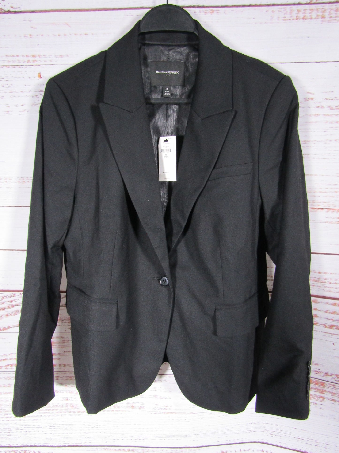 Banana Republic Women's Black Blazer Jacket Size 12 Petite