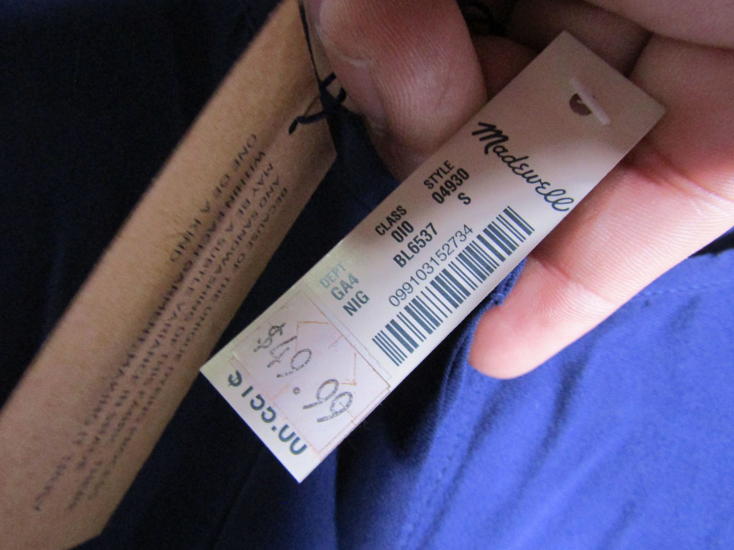 Madewell Women's Blue Cargo Tunic Shirt Dress Size S