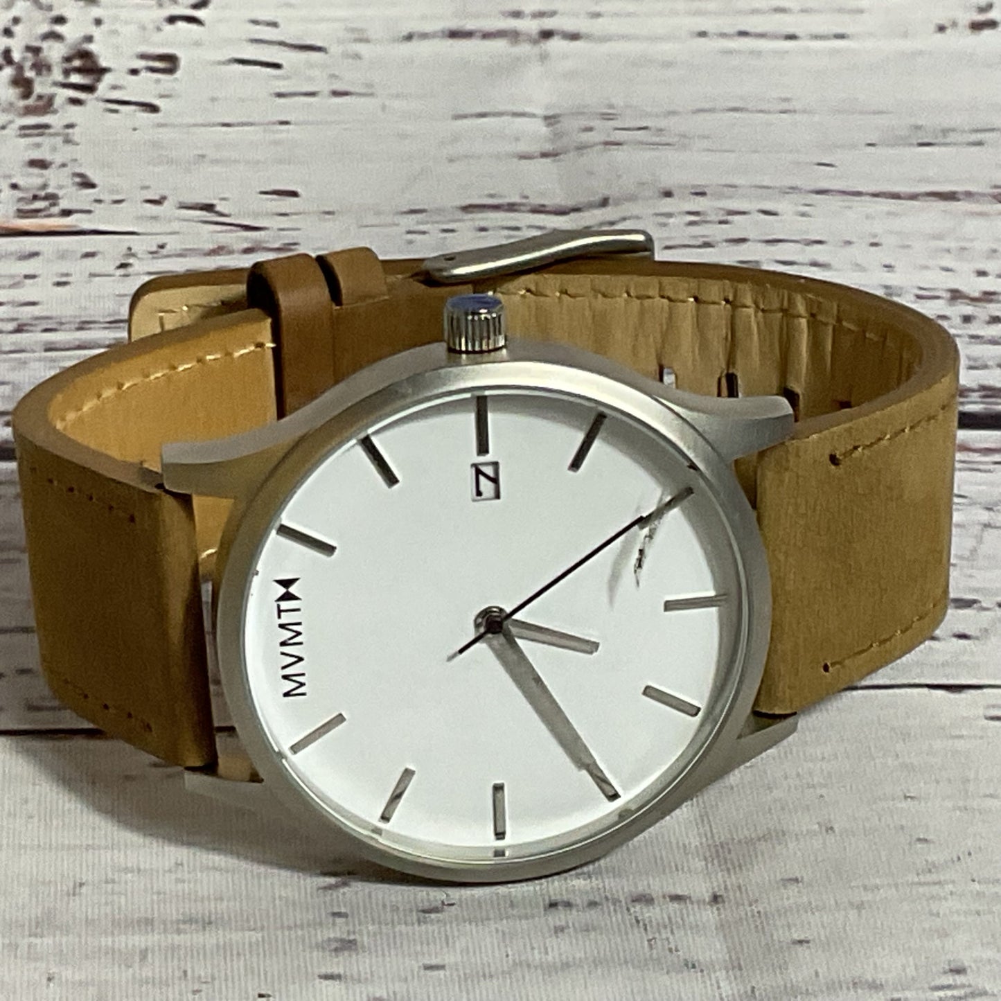 MVMT Silver Tone Tan Band Men's Watch