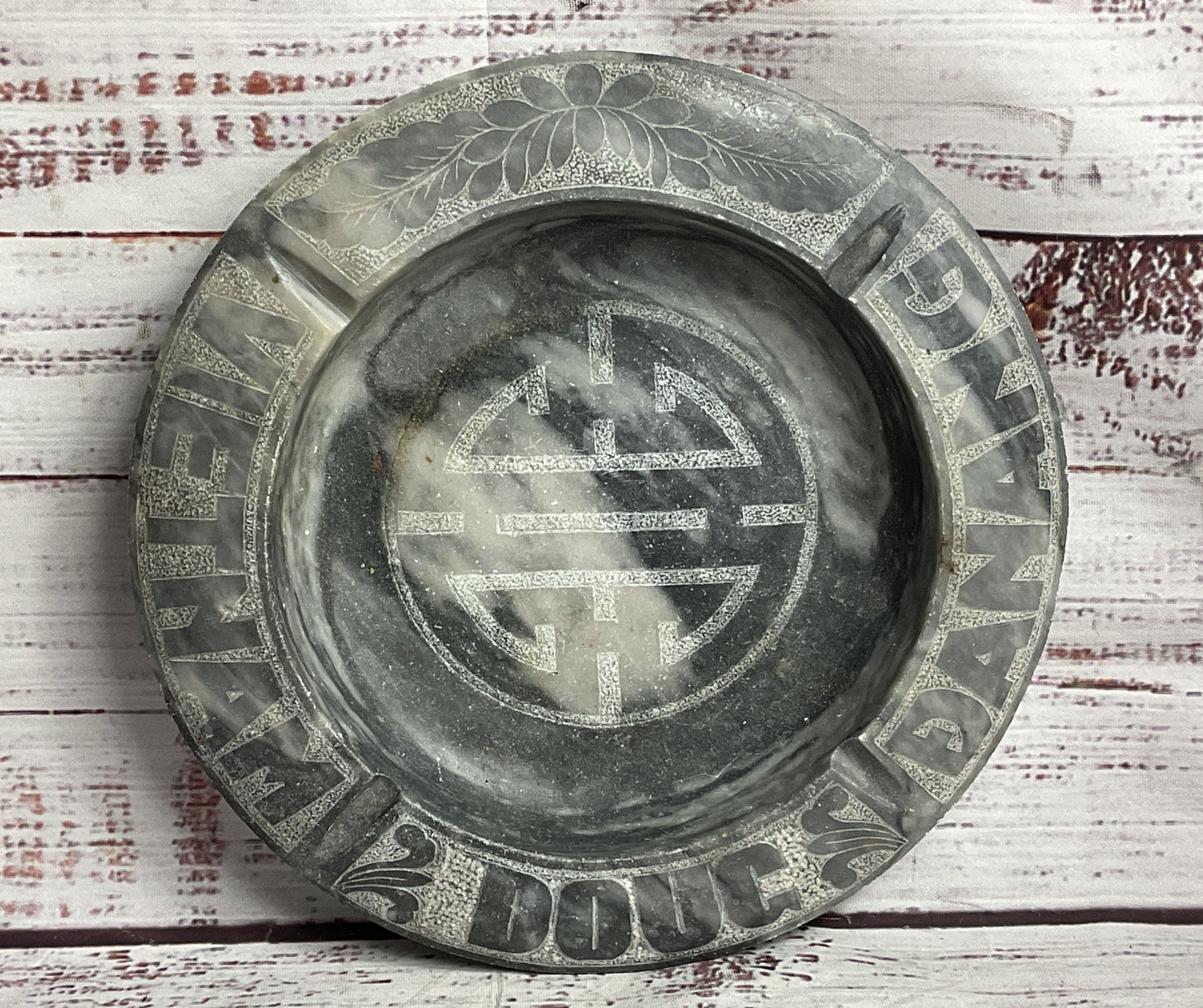 Vietnam Doug Danang Vintage 7.5" Marble Ashtray