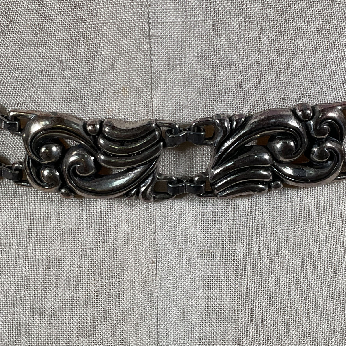 BRIGHTON Women's Black Leather Link Western .75" Belt- 31"